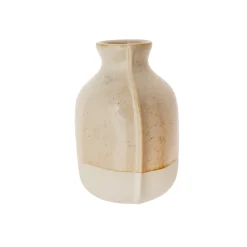 Jarrón Decorativo Beige de Gres Esmaltado 200 ml 7,3 x 7 x 10,5 cm
