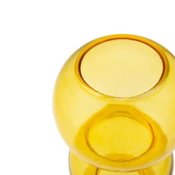 Jarrón de Vidrio Amarillo Decorativo 22,5 cm
