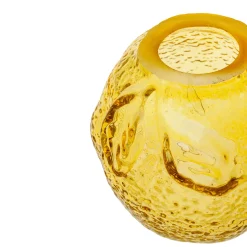 Jarrón de Vidrio Amarillo Texturizado 11 cm