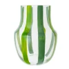 Jarrón de Vidrio Verde Decorativo
