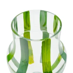 Jarrón de Vidrio Verde Decorativo
