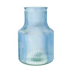 Jarron vidrio lacado azul claro