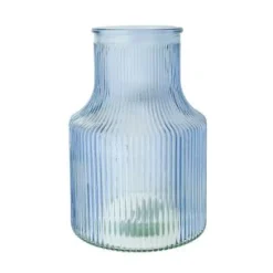 Jarron vidrio lacado azul claro