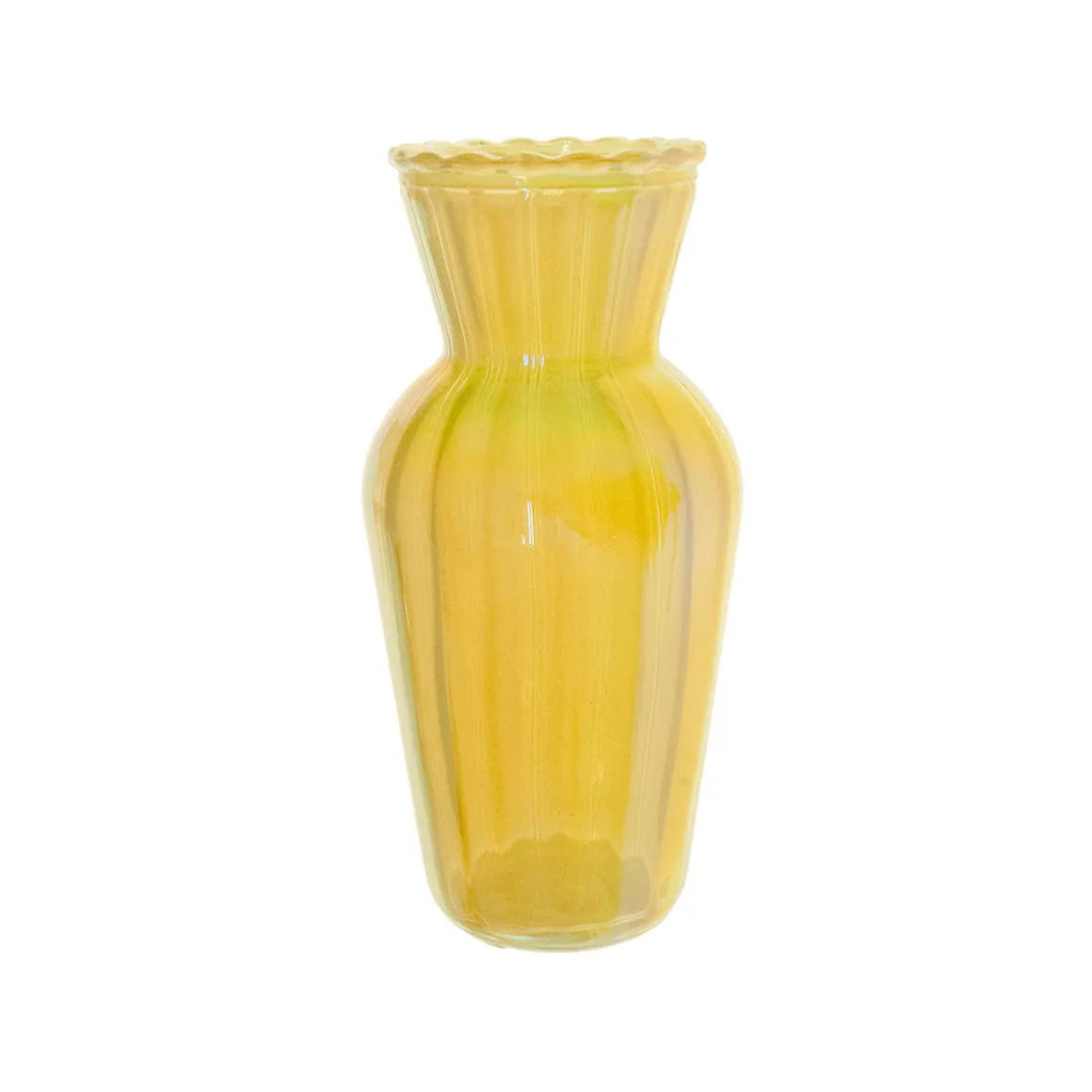 Jarron vidrio lacado selly amarillo