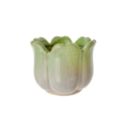 Macetero ceramica verde