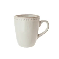 Mug gres esmaltado blanco