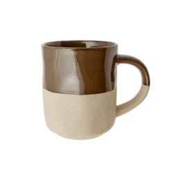 Mug gres rugoso marrón oscuro