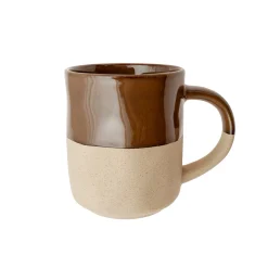Mug gres rugoso marrón oscuro