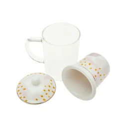 Mug infusiones cristal 12x8x14,5 300ml bloom rosa