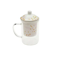 Mug infusiones cristal 12x8x14,5 300ml bloom rosa