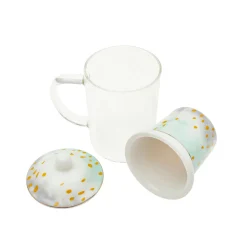 Mug infusiones cristal 12x8x14,5 300ml bloom turquesa