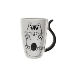 Mug porcelana gato ojos cerrados