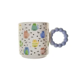Mug porcelana gato/perro asa azul
