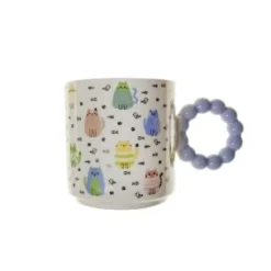 Mug porcelana gato/perro asa azul