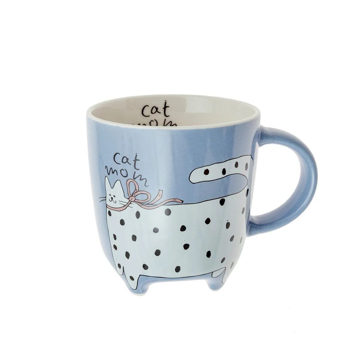Mug porcelana gato/perro azul