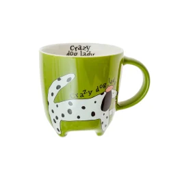 Mug porcelana gato/perro verde