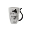 Mug porcelana gato rallas ojos abiertos
