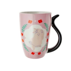 Mug porcelana gatos rosa