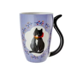 Mug porcelana gatos violeta