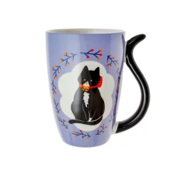 Mug porcelana gatos violeta