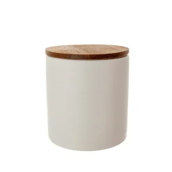Organizador de Baño Mate de Dolomita y Madera de Acacia 10 x 10 x 9,5 c