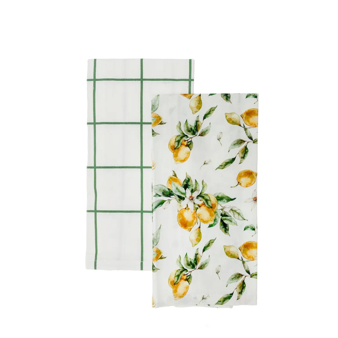 Pack de 2 Paños de Cocina de Algodón Amarillo
