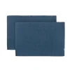 Pack 2 Individuales Canalé de Algodón Azul 33 × 45 cm