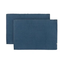 Pack 2 Individuales Canalé de Algodón Azul 33 × 45 cm