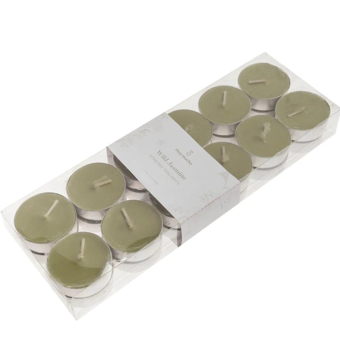 pack 24 velas té wild jasmine 23x7,5x3cm 11gr ve.