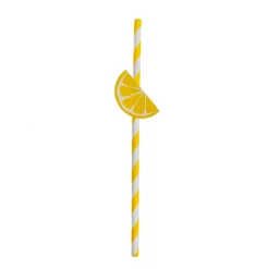 Pajitas de Papel con Decoración de limón