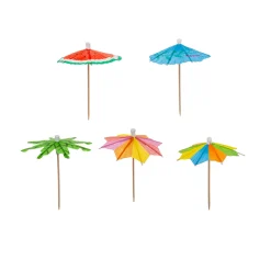 Palillos de Cóctel con Sombrillas de Papel