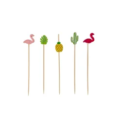 Palillos de Cóctel Decorativos de Bambú Tropicales