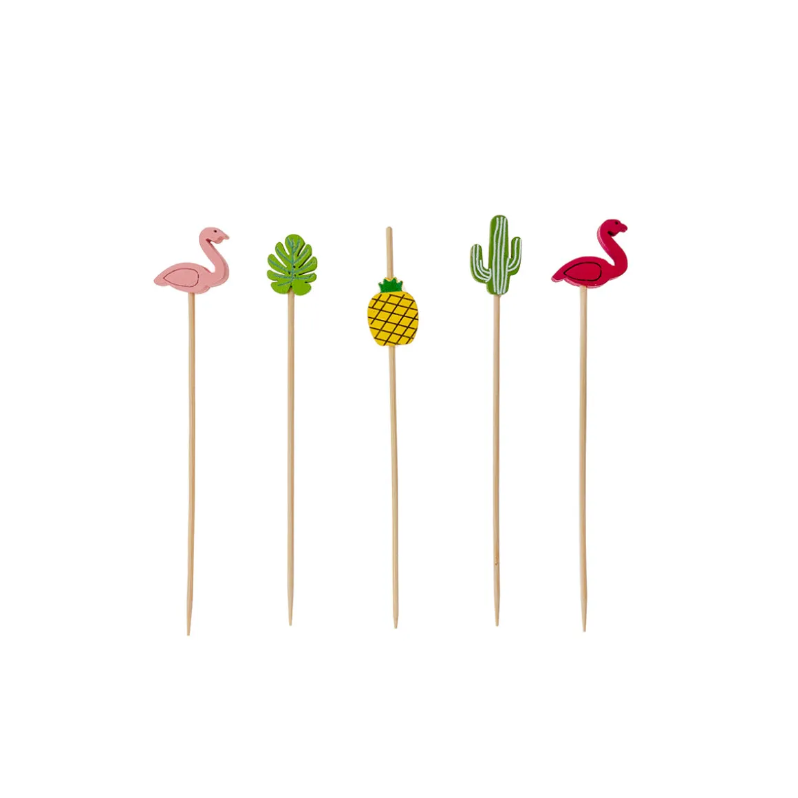 Palillos de Cóctel Decorativos de Bambú Tropicales