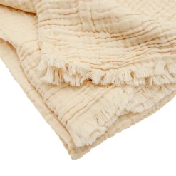 Plaid de Algodón Beige 130 × 170 cm