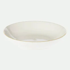 Plato hondo blanco ribete oro