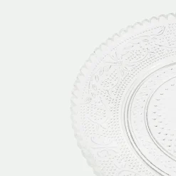 Plato postre cristal relieve
