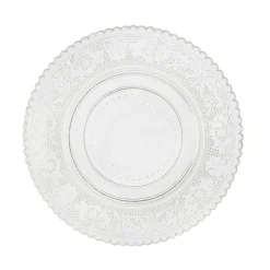 Plato postre cristal relieve