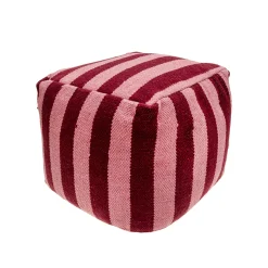 Puff de rayas rojo 40 × 40 × 35 cm