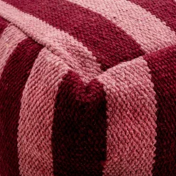 Puff de rayas rojo 40 × 40 × 35 cm