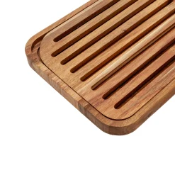 Tabla de Cortar con Bandeja de Madera Natural 26 × 20 cm