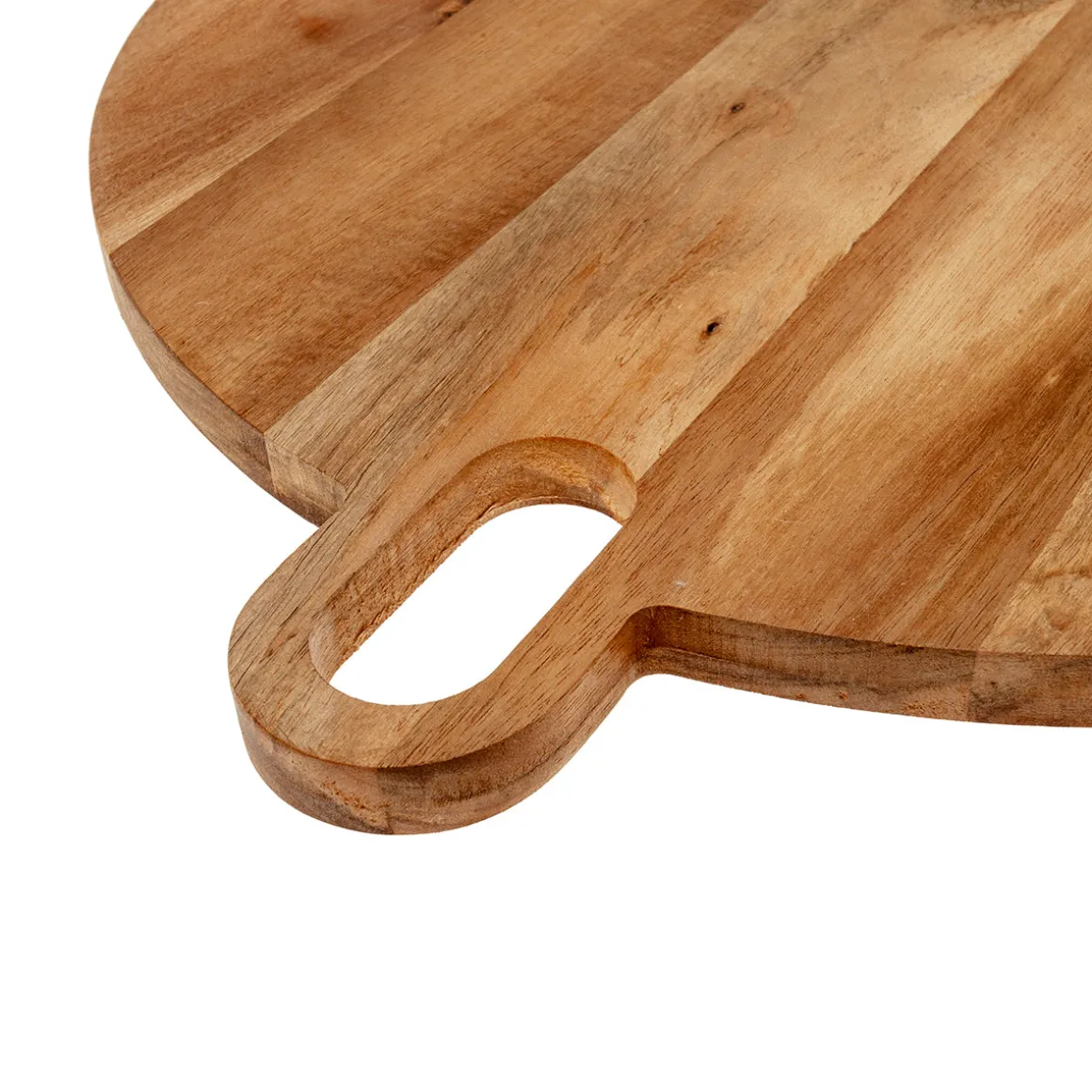 Tabla para Servir Redonda de Madera de Acacia Natural 42,7 cm