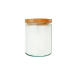 TARRO DE VIDRIO CON TAPA DE MADERA None
