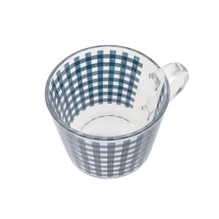 Taza de Cristal a Cuadros Azul 420 ml
