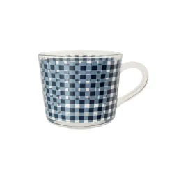 Taza de Cristal a Cuadros Azul 420 ml
