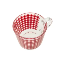 Taza de Cristal a Cuadros Rosa 420 ml