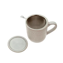 Taza de Gres para Infusiones Blanca