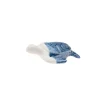 Tortuga Decorativa de Porcelana Blanca y Azul