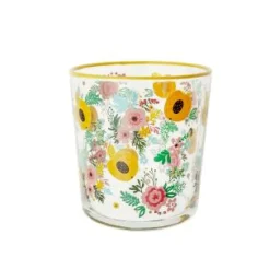 Vaso Cristal Diseño Amarillo