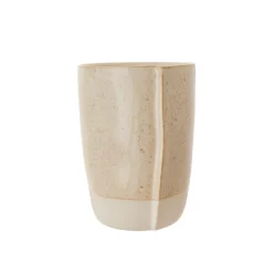 Vaso para Cepillos de Dientes Beige de Gres Esmaltado 7,7 x 7,5 x 10,8 cm