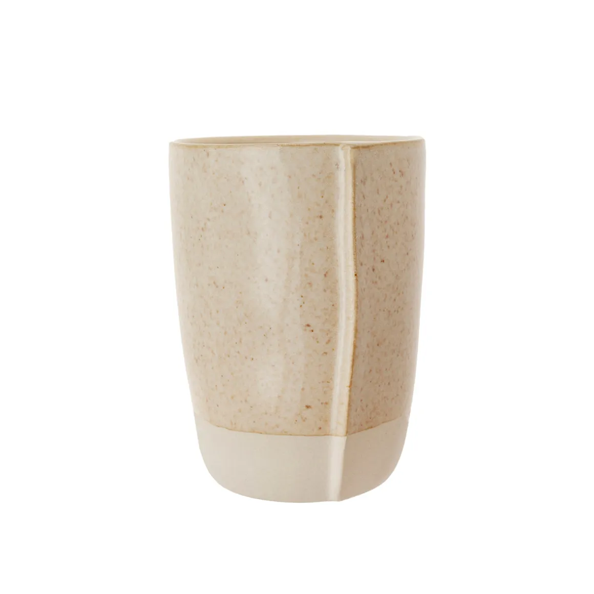 Vaso para Cepillos de Dientes Beige de Gres Esmaltado 7,7 x 7,5 x 10,8 cm